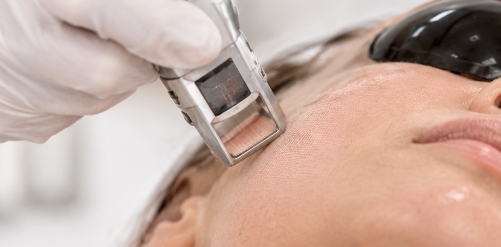 Laser CO₂ podczas zabiegu w Klinice Sthetica